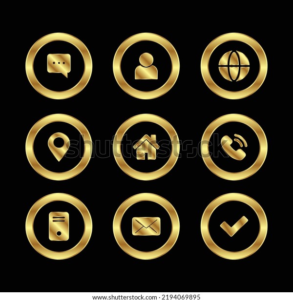 Luxurious Golden Circle Icons Modern Golden Stock Vector (Royalty Free ...