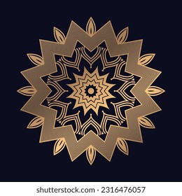 Luxurious golden color mandala design with background template vector