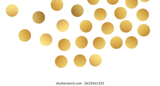 Luxurious golden confetti rain falling from above with realistic effect on a high-resolution transparent background, festive sparkle effect on isolated transparent background