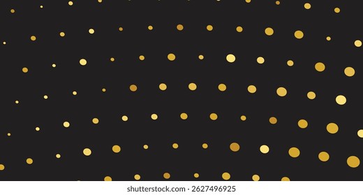 Luxurious Golden Confetti Showering Across a Deep Black Background: Luxury New Year’s Eve Design, Sparkling Wallpaper, and Brochure Template Cover"