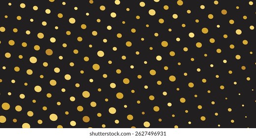 Luxurious Golden Confetti Showering Across a Deep Black Background: Luxury New Year’s Eve Design, Sparkling Wallpaper, and Brochure Template Cover"