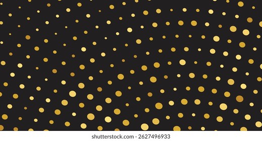 Luxurious Golden Confetti Showering Across a Deep Black Background: Luxury New Year’s Eve Design, Sparkling Wallpaper, and Brochure Template Cover"