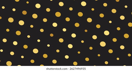 Luxurious Golden Confetti Showering Across a Deep Black Background: Luxury New Year’s Eve Design, Sparkling Wallpaper, and Brochure Template Cover"