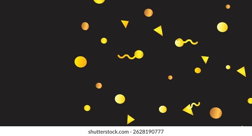 Luxurious Golden Confetti Showering Across a Deep Black Background: Opulent Glittering Design for New Year’s Eve Celebrations and Brochure Templates design