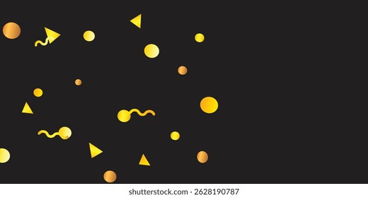 Luxurious Golden Confetti Showering Across a Deep Black Background: Opulent Glittering Design for New Year’s Eve Celebrations and Brochure Templates design