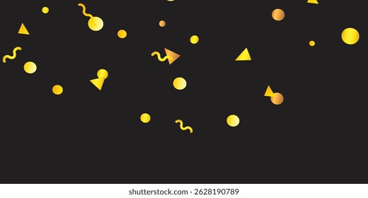Luxurious Golden Confetti Showering Across a Deep Black Background: Opulent Glittering Design for New Year’s Eve Celebrations and Brochure Templates design