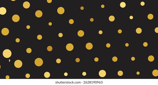 Luxurious Golden Confetti Showering Across a Deep Black Background: Luxury New Year’s Eve Design, Sparkling Wallpaper, and Brochure Template Cover"