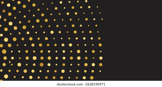 Luxurious Golden Confetti Showering Across a Deep Black Background: Luxury New Year’s Eve Design, Sparkling Wallpaper, and Brochure Template Cover"