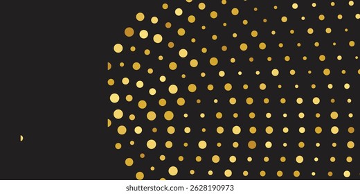 Luxurious Golden Confetti Showering Across a Deep Black Background: Luxury New Year’s Eve Design, Sparkling Wallpaper, and Brochure Template Cover"