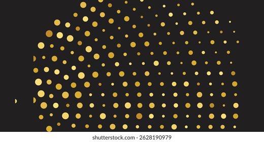 Luxurious Golden Confetti Showering Across a Deep Black Background: Luxury New Year’s Eve Design, Sparkling Wallpaper, and Brochure Template Cover"