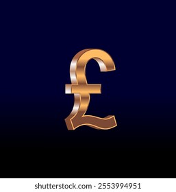 Luxurious Golden Currency Symbols Vector Illustration Featuring  Pound Signs