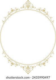 Luxurious golden decoration round frame illustration material