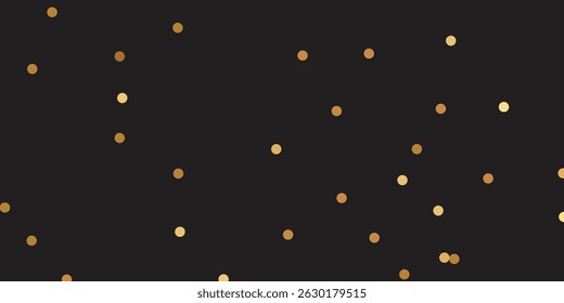 Luxurious Golden Dotted Glitter with black background and Sparkling Confetti Falling Gracefully on a Transparent Background for an Elegant Celebration Design. Soft Golden Glow and Glitter Dots.