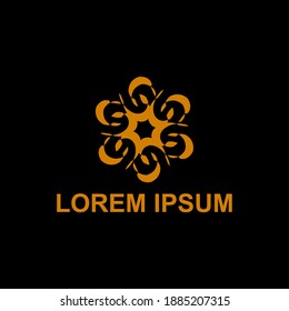Luxurious Golden Floral Logo Template
