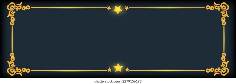 Luxurious golden frame border with Javanese carvings