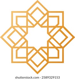 A luxurious golden geometric pattern forming an interwoven star for Ramadan themes.