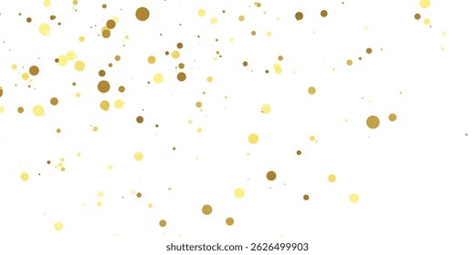 Luxurious Golden Glitter Dots and Sparkling Confetti Gently Cascading on a Transparent Background, Vector illustration. gold, luxury, isolated, light, background, white, vector