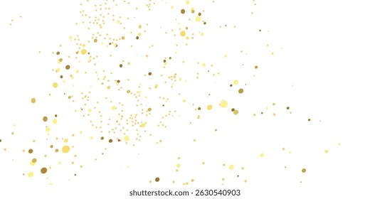 "Luxurious Golden Glitter Dots and Sparkling Confetti Gently Cascading on a Transparent Background, Creating a Magical and Elegant Celebration Effect"
