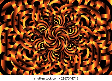luxurious Golden gold caleidoscope gradient flower and leaf line art pattern of indonesian culture traditional  batik ethnic dayak ornament for wallpaper ads background 

