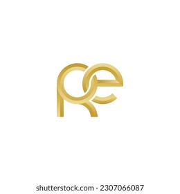 Luxurious Golden Letters RE logo design