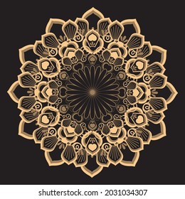 Luxurious golden mandalas lotus are suitable for use for background, wallpapers, ornaments or anything related to them