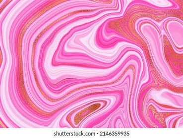 Luxurious golden marble pink bright fuchsia texture. Abstract pink marble with gold. Vector abstract shiny pattern. Vector cover.