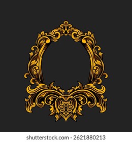 Vetor luxuoso do quadro ornamentado dourado. Elegante Vintage Border com detalhes ricos. Perfeito para Convites de Casamento, Certificados de Luxo e Designs de Produtos High-End. Sofisticado e fácil de editar