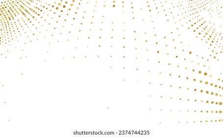 luxurious golden particle stipple abstract background in halftone style vector