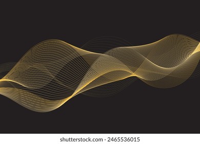 Luxurious golden strands twist in an endless, hypnotic ribbon over a deep black background