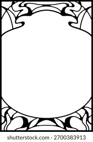 Luxurious Gothic Frame Set with Elegant Curves.Art Nouveau style.