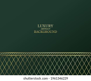 Lujoso fondo verde con una combinación de líneas doradas y malla. Resumen de los antecedentes modernos.
