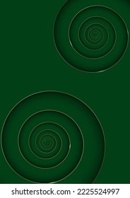 Luxurious green background with golden spiral lines