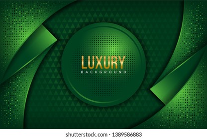 luxurious green background with overlap layer