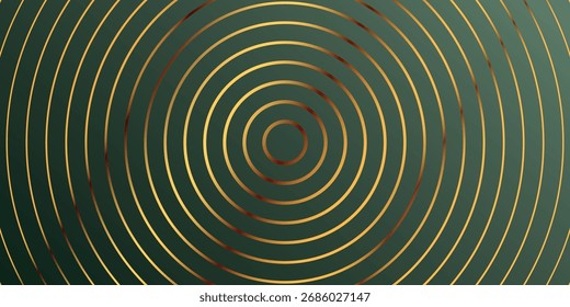 Lujoso fondo abstracto degradado verde con una brillante y elegante decoración de línea dorada. Concepto moderno de fondo de Vector de estilo de línea dorada. Ilustración vectorial EPS. 3