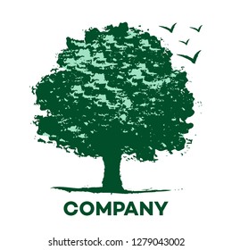 Luxurious green tree logo