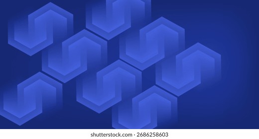 Fundo de forma em camadas hexágono luxuoso com linhas douradas