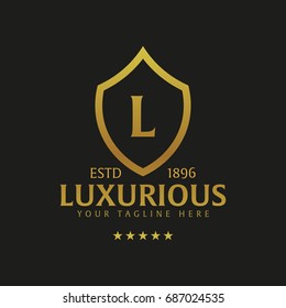 Luxurious Hotel Logo and Emblem. Vector logo illustration