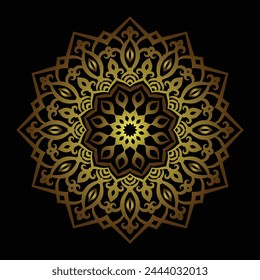 Luxurious Islamic decorative design with gradient gold color