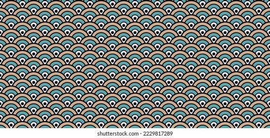 Luxurious Japanese Clothes Design. Bohemian Geometric Asian Print. Elegant Kimono, Ikat Tie Dye Shibori Wabi Sabi Water Texture. Premium Japanese Wave Samless Pattern. Chinese Seamless Wave Pattern.