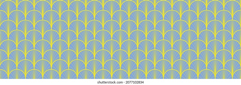 Luxurious Japanese Fan Seamless Pattern. Glamour Kimono, Wabi Sabi Ikat Shibori Tie Dye Fan Texture. Geometric Bohemian Asian Print. Rich VIP Japanese Clothes Design. Chinese Seamless Wave Pattern.