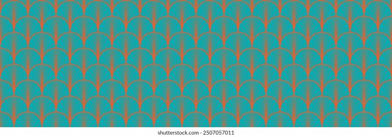 Luxurious Japanese Fan Seamless Pattern. Elegant Kimono, Ikat Wabi Sabi Tie Dye Shibori Fan Texture. Bohemian Geometric Asian Print. Chinese Seamless Wave Pattern. Premium Japanese Clothes Design.