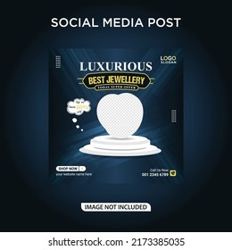 Luxurious jewelry social media banner post