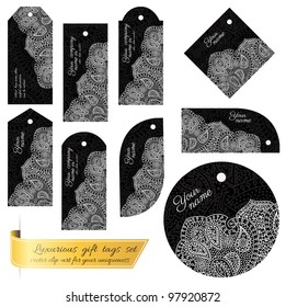 luxurious lace tag set for gifts and goods