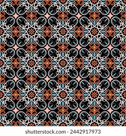 Luxurious lattice seamless pattern. Vector illustration for print, fabric, cover, packaging, interior decor, blog decoration and other your projects.