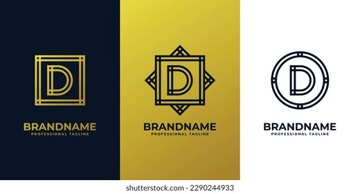 Logotipo de carta D de lujo, adecuado para cualquier negocio con iniciales D.