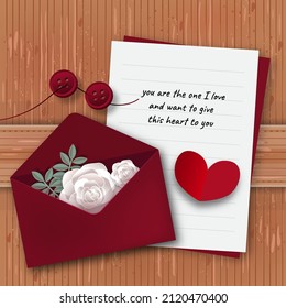 luxurious letter expressing love on Valentine's day