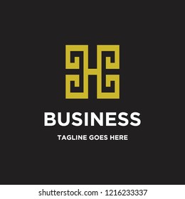 luxurious letter H initial logo concept