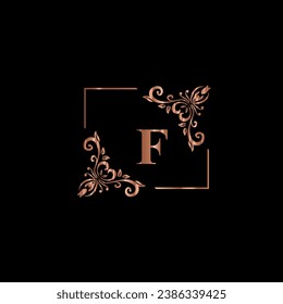 luxurious letter logo design with golden color