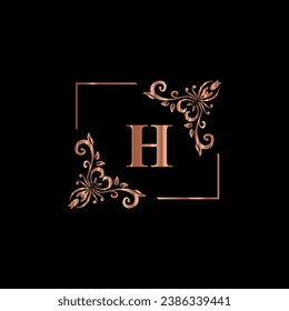luxurious letter logo design with golden color