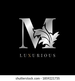 luxurious letter M vintage floral decoration victory brand boutique logo spa beauty care salon make up artist identity design element cottage initial bridal wedding gown designer